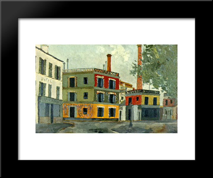 Factory 20x24 Black Modern Wood Framed Art Print Poster by Utrillo, Maurice