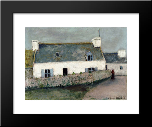 Farm On L'Ile D'Ouessant (Finistere) 20x24 Black Modern Wood Framed Art Print Poster by Utrillo, Maurice
