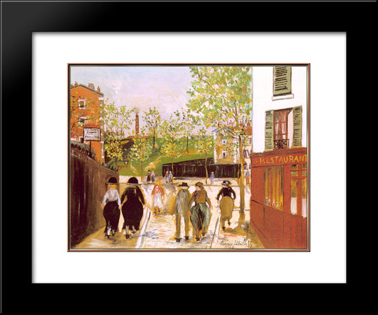 Fortification On The North Of Paris 20x24 Black Modern Wood Framed Art Print Poster by Utrillo, Maurice