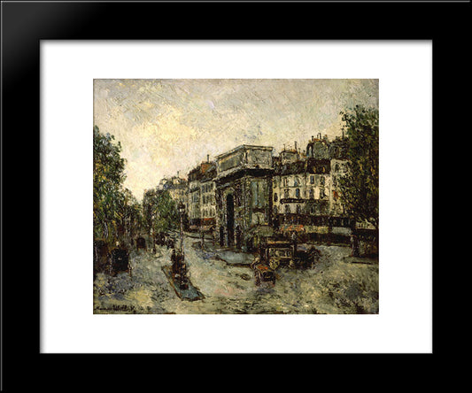 Gate Saint - Martin In Paris 20x24 Black Modern Wood Framed Art Print Poster by Utrillo, Maurice
