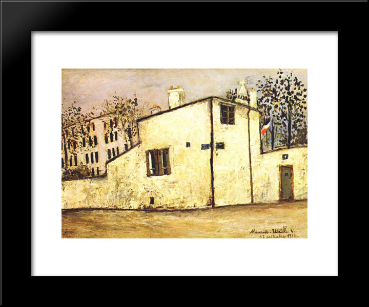 Hector Berlioz'S House 20x24 Black Modern Wood Framed Art Print Poster by Utrillo, Maurice