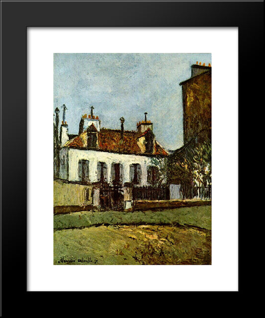 House In The Suburbs Of Paris 20x24 Black Modern Wood Framed Art Print Poster by Utrillo, Maurice