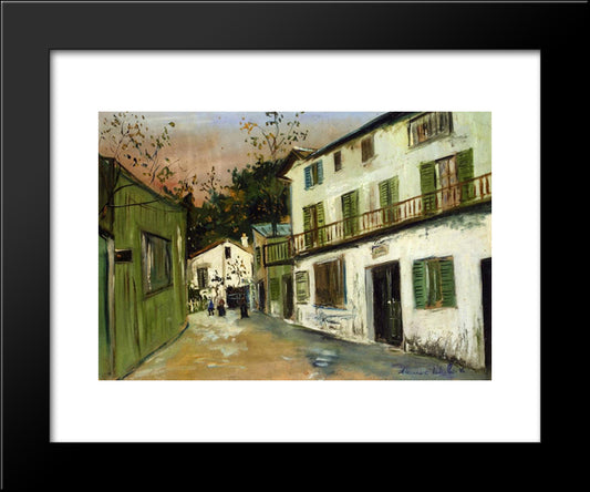 Italian'S House At Monmartre 20x24 Black Modern Wood Framed Art Print Poster by Utrillo, Maurice