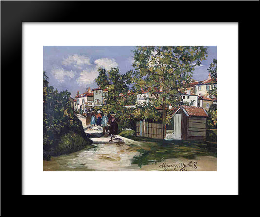 Landscape In Saint - Bernard 20x24 Black Modern Wood Framed Art Print Poster by Utrillo, Maurice