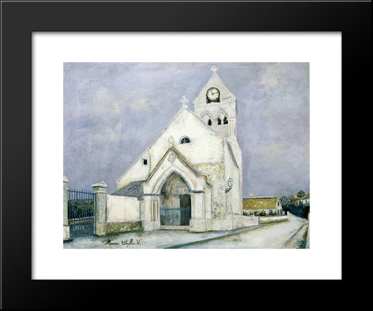 Little Communicant, Church Of Mourning 20x24 Black Modern Wood Framed Art Print Poster by Utrillo, Maurice