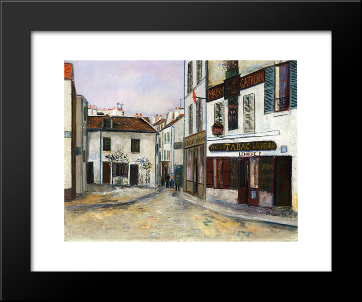 Mother Catherine'S Restaurant In Montmartre 20x24 Black Modern Wood Framed Art Print Poster by Utrillo, Maurice