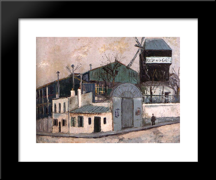 Moulin De La Galette 20x24 Black Modern Wood Framed Art Print Poster by Utrillo, Maurice