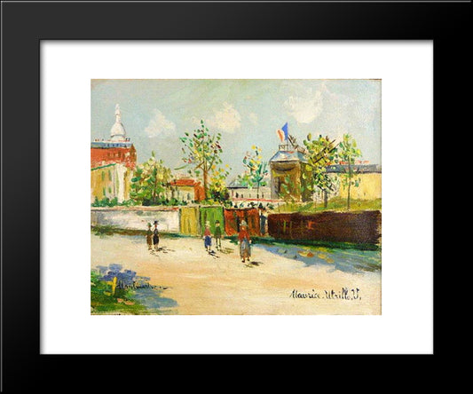 Moulin De La Galette On Montmartre 20x24 Black Modern Wood Framed Art Print Poster by Utrillo, Maurice