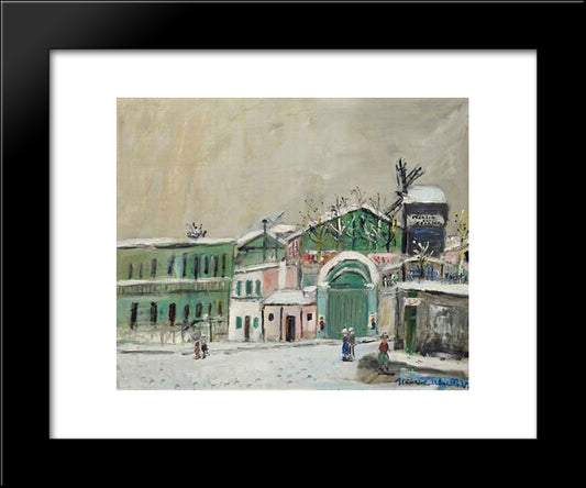 Moulin De La Galette Under The Snow 20x24 Black Modern Wood Framed Art Print Poster by Utrillo, Maurice