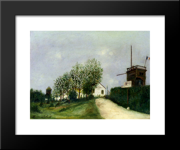 Moulin In Sannois 20x24 Black Modern Wood Framed Art Print Poster by Utrillo, Maurice