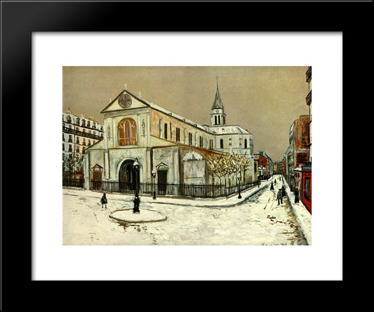 Notre - Dame De Clignantcourt 20x24 Black Modern Wood Framed Art Print Poster by Utrillo, Maurice