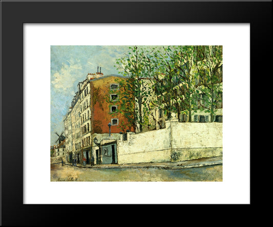 Orchampt Street Near Montmartre 20x24 Black Modern Wood Framed Art Print Poster by Utrillo, Maurice