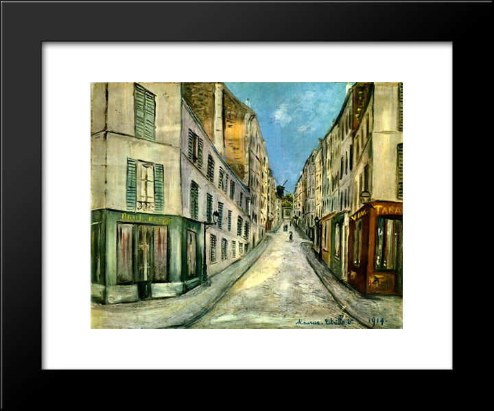 Paris Street 20x24 Black Modern Wood Framed Art Print Poster by Utrillo, Maurice