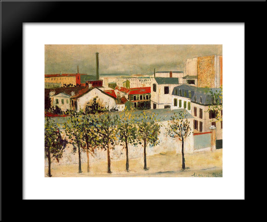 Paris Suburbs 20x24 Black Modern Wood Framed Art Print Poster by Utrillo, Maurice