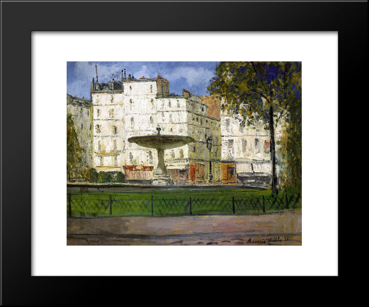 Place Pigalle 20x24 Black Modern Wood Framed Art Print Poster by Utrillo, Maurice
