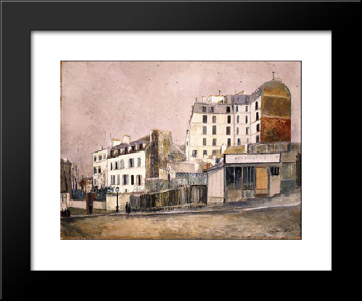Ravignan Street 20x24 Black Modern Wood Framed Art Print Poster by Utrillo, Maurice