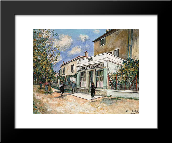 Restaurant Bibet At Saint Bernard 20x24 Black Modern Wood Framed Art Print Poster by Utrillo, Maurice
