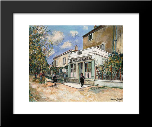 Restaurant Bibet At Saint Bernard 20x24 Black Modern Wood Framed Art Print Poster by Utrillo, Maurice