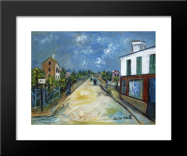 Road In Argenteuil 20x24 Black Modern Wood Framed Art Print Poster by Utrillo, Maurice