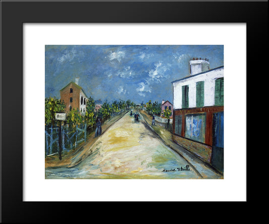 Road In Argenteuil 20x24 Black Modern Wood Framed Art Print Poster by Utrillo, Maurice