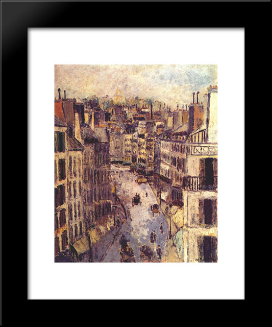 Rue Lepic 20x24 Black Modern Wood Framed Art Print Poster by Utrillo, Maurice
