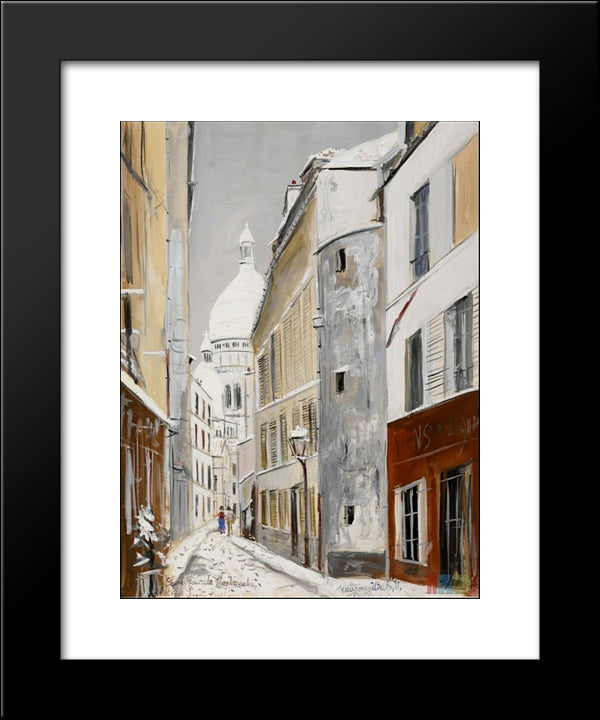 Sacre - Coeur 20x24 Black Modern Wood Framed Art Print Poster by Utrillo, Maurice
