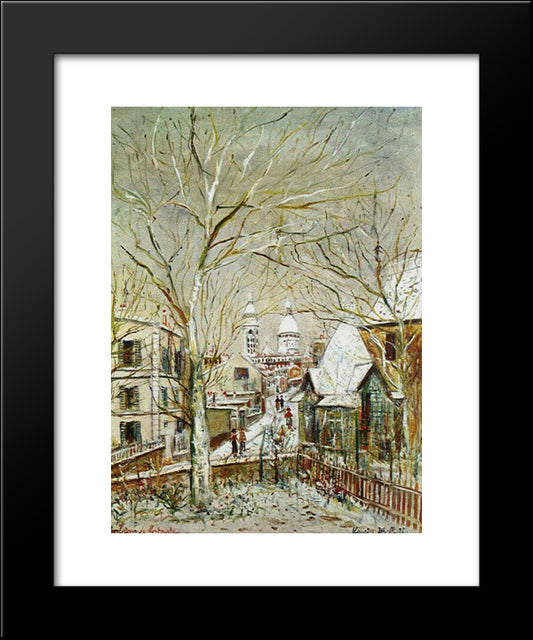 Sacre - Coeur And Castle Brouillards 20x24 Black Modern Wood Framed Art Print Poster by Utrillo, Maurice