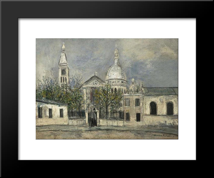 St. Pierre De Montmartre 20x24 Black Modern Wood Framed Art Print Poster by Utrillo, Maurice