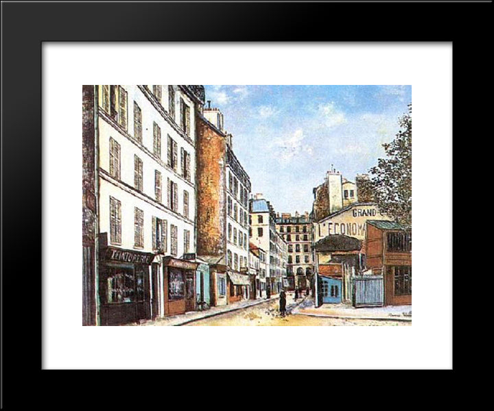 Street 20x24 Black Modern Wood Framed Art Print Poster by Utrillo, Maurice