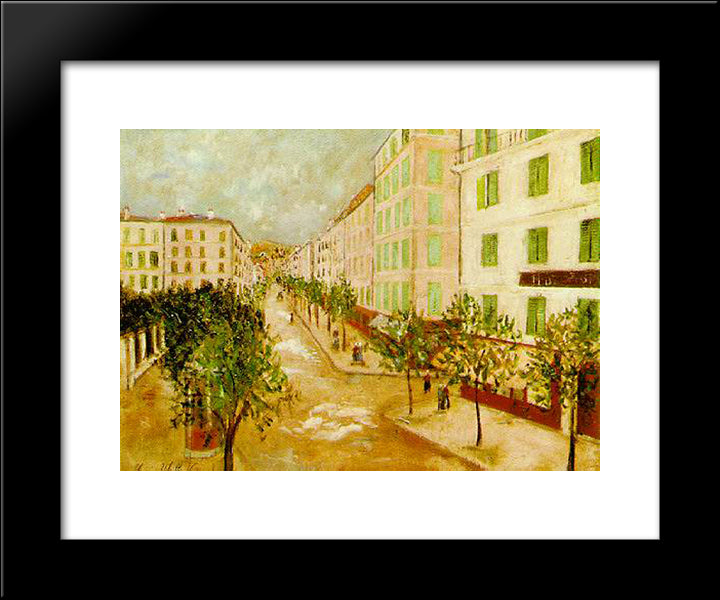 Street At Corte 20x24 Black Modern Wood Framed Art Print Poster by Utrillo, Maurice