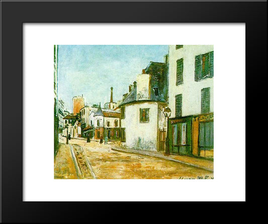 Street Mont - Cenis 20x24 Black Modern Wood Framed Art Print Poster by Utrillo, Maurice