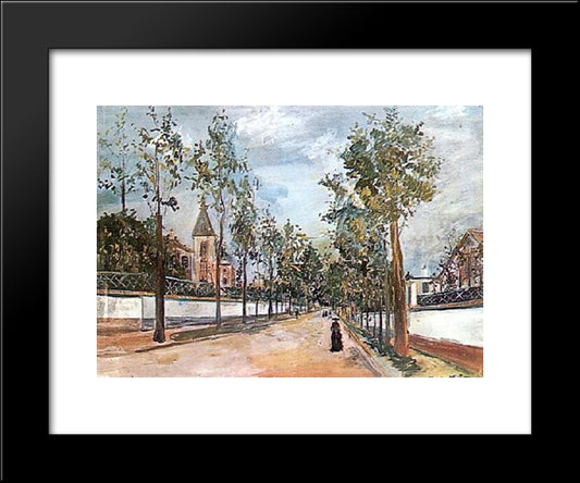 Suburban Road 20x24 Black Modern Wood Framed Art Print Poster by Utrillo, Maurice