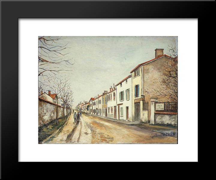Suburban Street Scene 20x24 Black Modern Wood Framed Art Print Poster by Utrillo, Maurice
