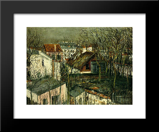 The Berlioz House 20x24 Black Modern Wood Framed Art Print Poster by Utrillo, Maurice
