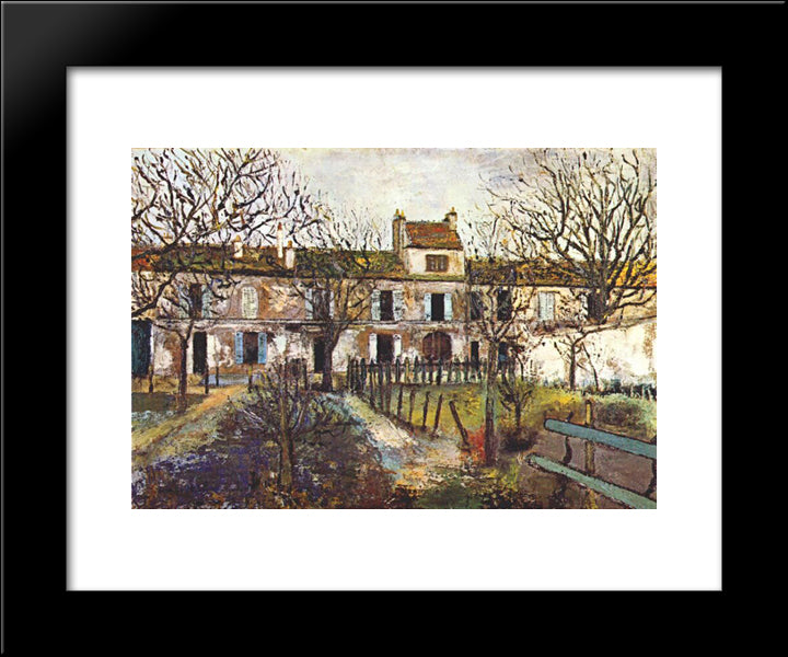 The Garden At Montmagny 20x24 Black Modern Wood Framed Art Print Poster by Utrillo, Maurice