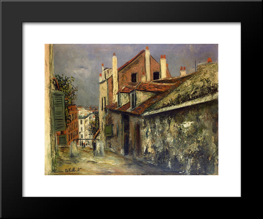 The House Of Mimi Pinson In Montmartre 20x24 Black Modern Wood Framed Art Print Poster by Utrillo, Maurice