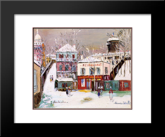 The Maquis Of Montmartre Under The Snow 20x24 Black Modern Wood Framed Art Print Poster by Utrillo, Maurice