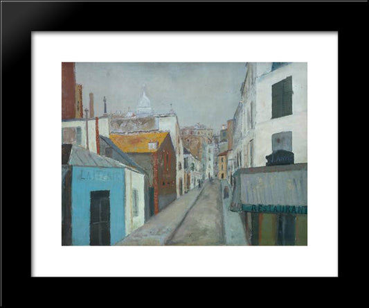 The Passage Cottin 20x24 Black Modern Wood Framed Art Print Poster by Utrillo, Maurice