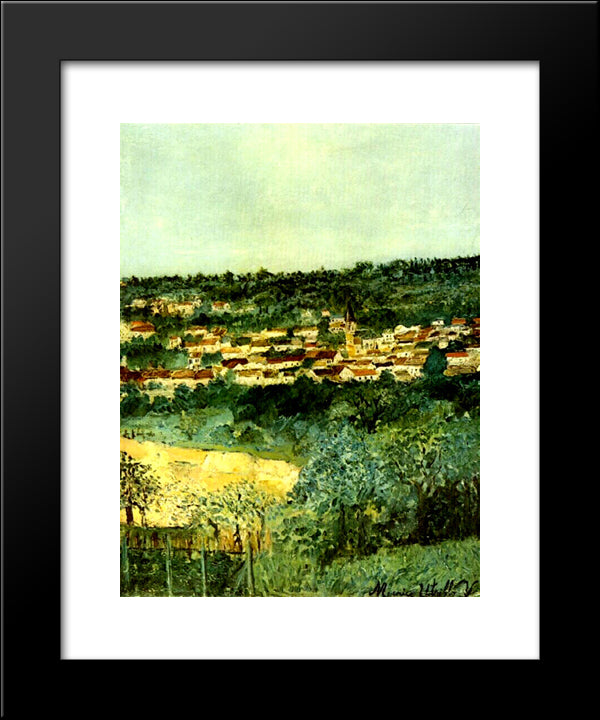 View Of Montmagny 20x24 Black Modern Wood Framed Art Print Poster by Utrillo, Maurice