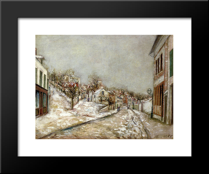 View Of Pontoise 20x24 Black Modern Wood Framed Art Print Poster by Utrillo, Maurice
