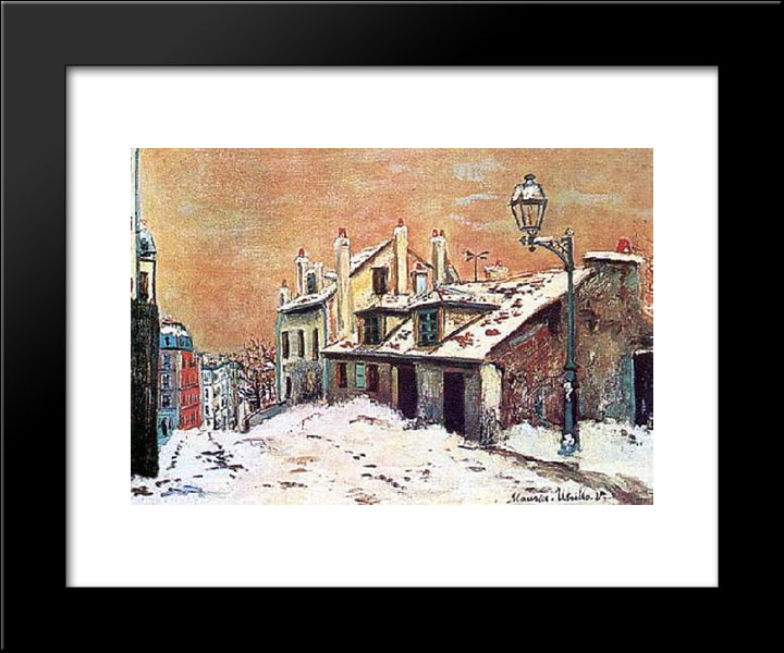 Winter Scene 20x24 Black Modern Wood Framed Art Print Poster by Utrillo, Maurice