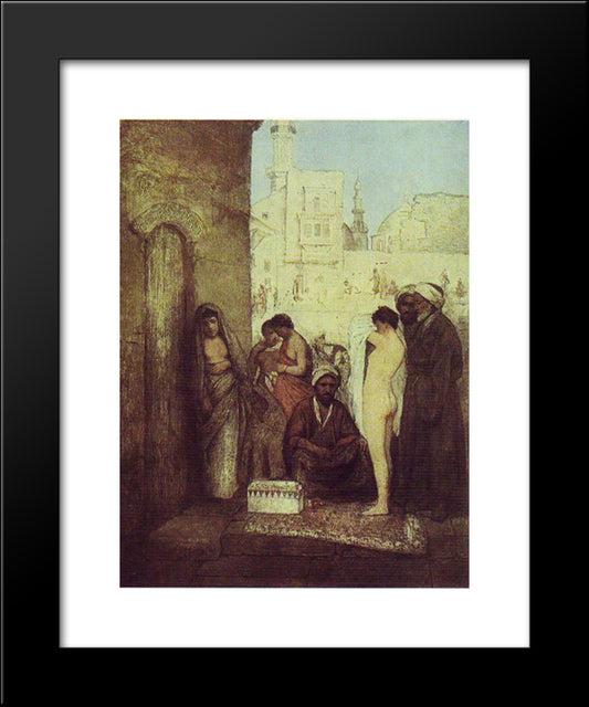 Cairo Slave Market 20x24 Black Modern Wood Framed Art Print Poster by Gottlieb, Maurycy