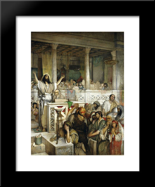 Christ Preaching At Capernaum 20x24 Black Modern Wood Framed Art Print Poster by Gottlieb, Maurycy