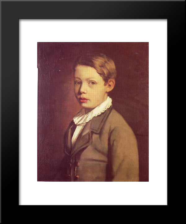 Portrait Of A Boy From The Gottlieb Family 20x24 Black Modern Wood Framed Art Print Poster by Gottlieb, Maurycy