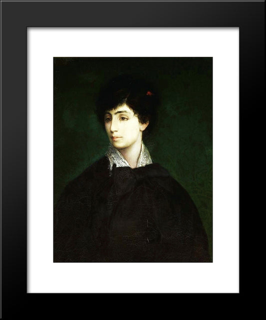 Portrait Of A Young Jewish Woman 20x24 Black Modern Wood Framed Art Print Poster by Gottlieb, Maurycy