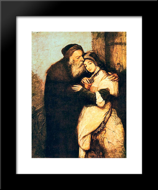 Shylock And Jessica 20x24 Black Modern Wood Framed Art Print Poster by Gottlieb, Maurycy