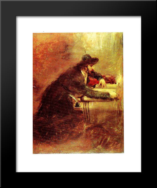 Torah Scribe 20x24 Black Modern Wood Framed Art Print Poster by Gottlieb, Maurycy