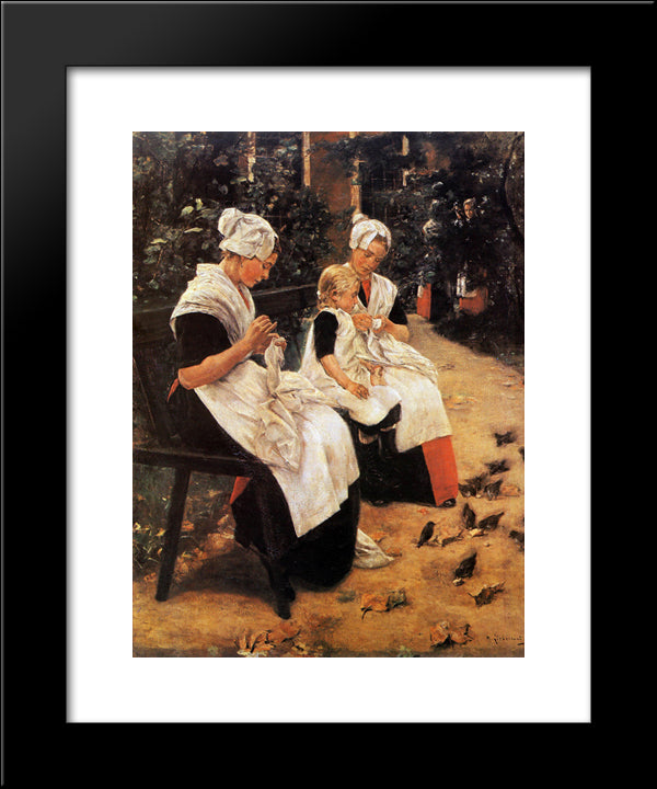 Amsterdam Orphans In The Garden 20x24 Black Modern Wood Framed Art Print Poster by Liebermann, Max