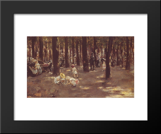 Children'S Playground In Tiergarten Park In Berlin 20x24 Black Modern Wood Framed Art Print Poster by Liebermann, Max