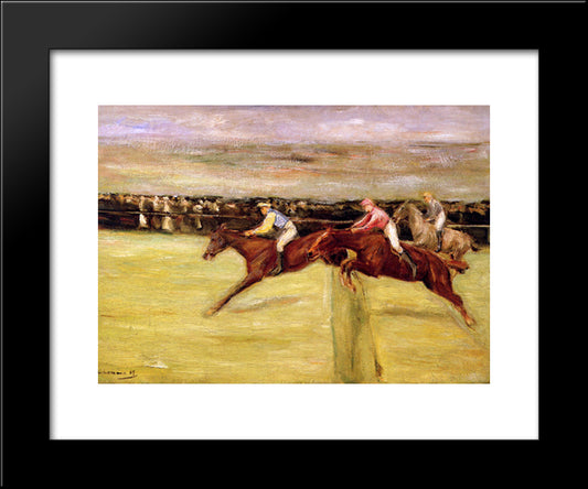 Horse Races 20x24 Black Modern Wood Framed Art Print Poster by Liebermann, Max